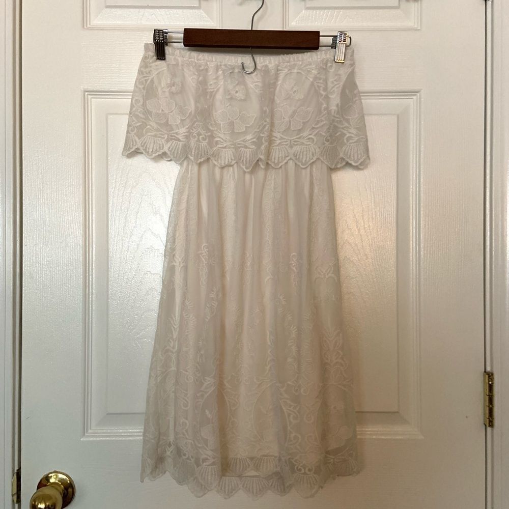Express Off the Shoulder Lace Dress